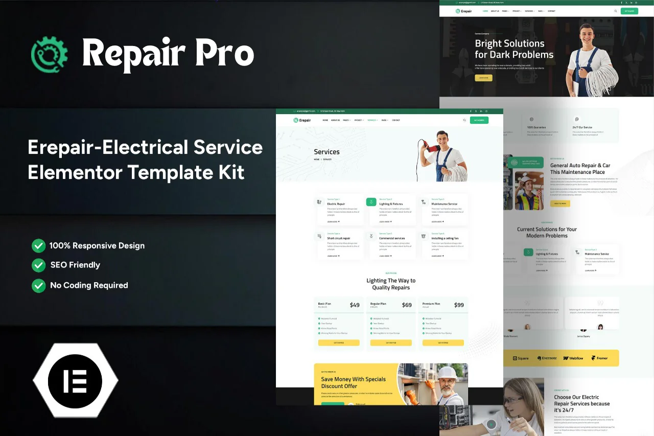 Repair Pro - Electrical Service Elementor Template Kit